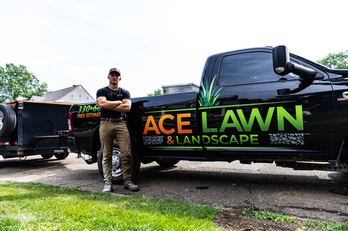 Ace Lawn & Landscape truck in New Philadelphia, Ohio